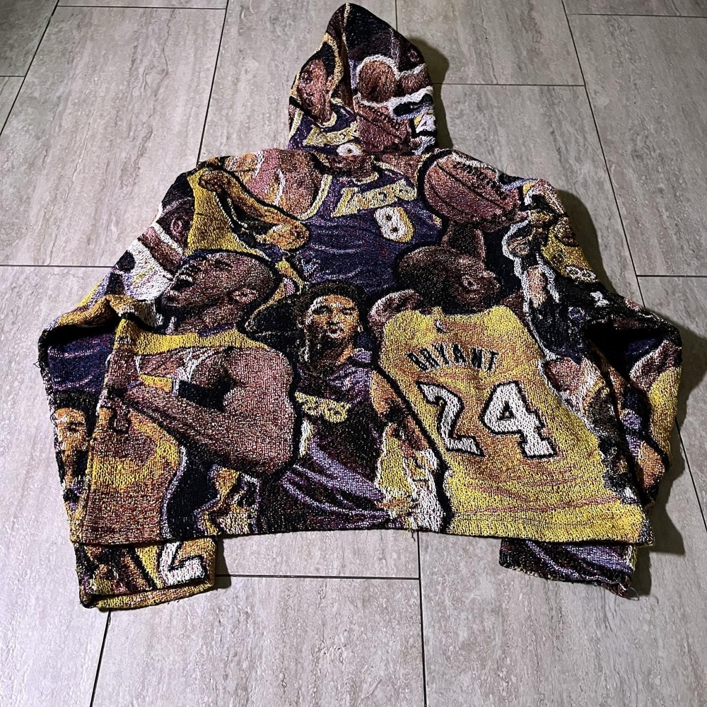 VoltLA Los Angeles Lakers Kobe Bryant Tapestry Hoodie Mens Medium NBA Basketball - Picture 3 of 9